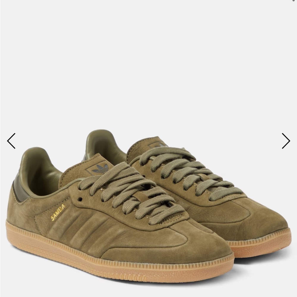 adidas Samba Olive Green Suede Sneakers - Picture 2 of 7